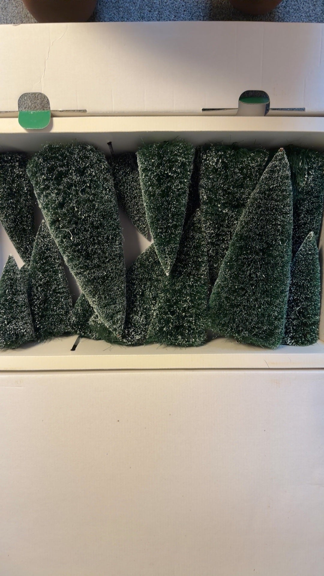 Village Frosted Topiaries set of 16