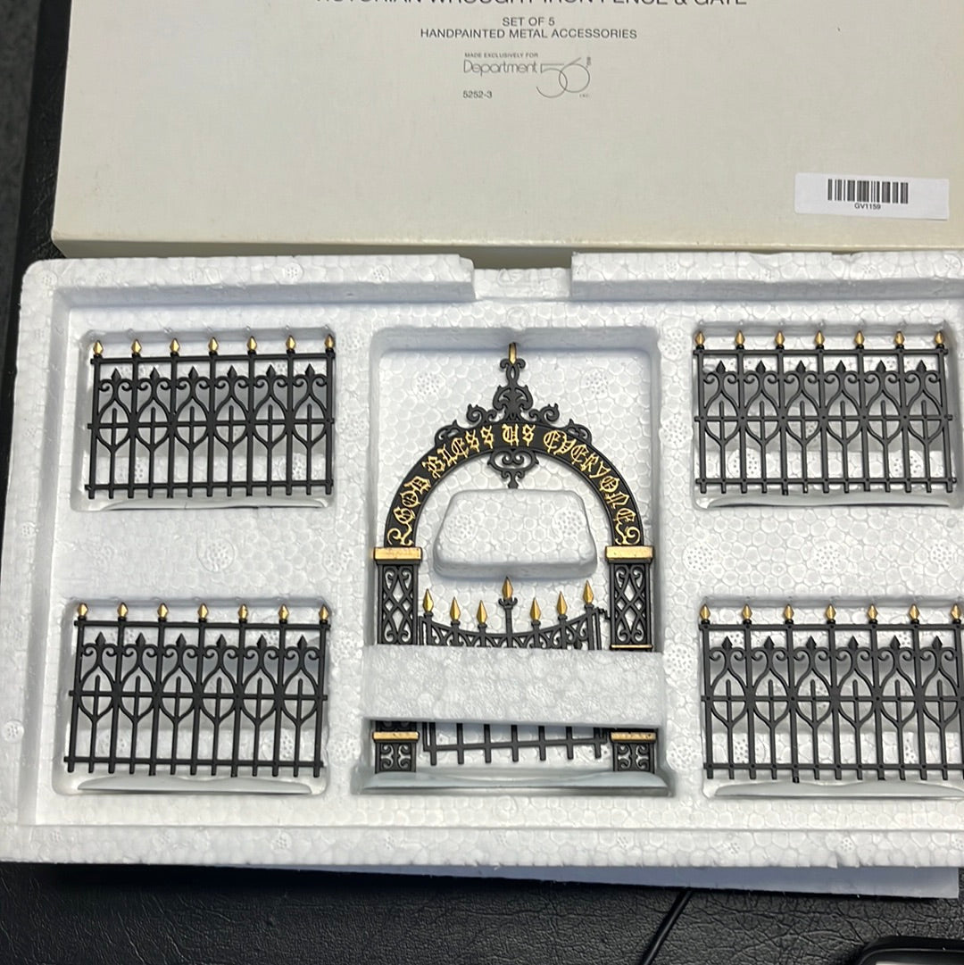 Victorian Wrought Iron Fence And Gate Set Of 5