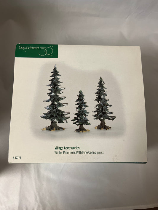 Winter Pine Trees With Pine Cones