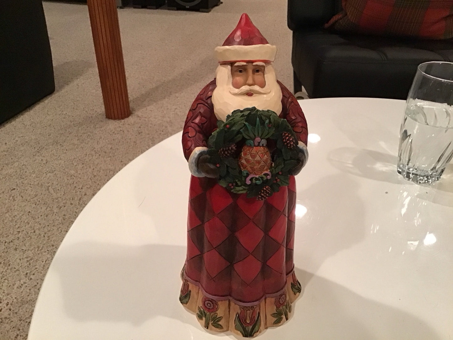 A Christmas Welcome. Santa With Pineapple Wreath