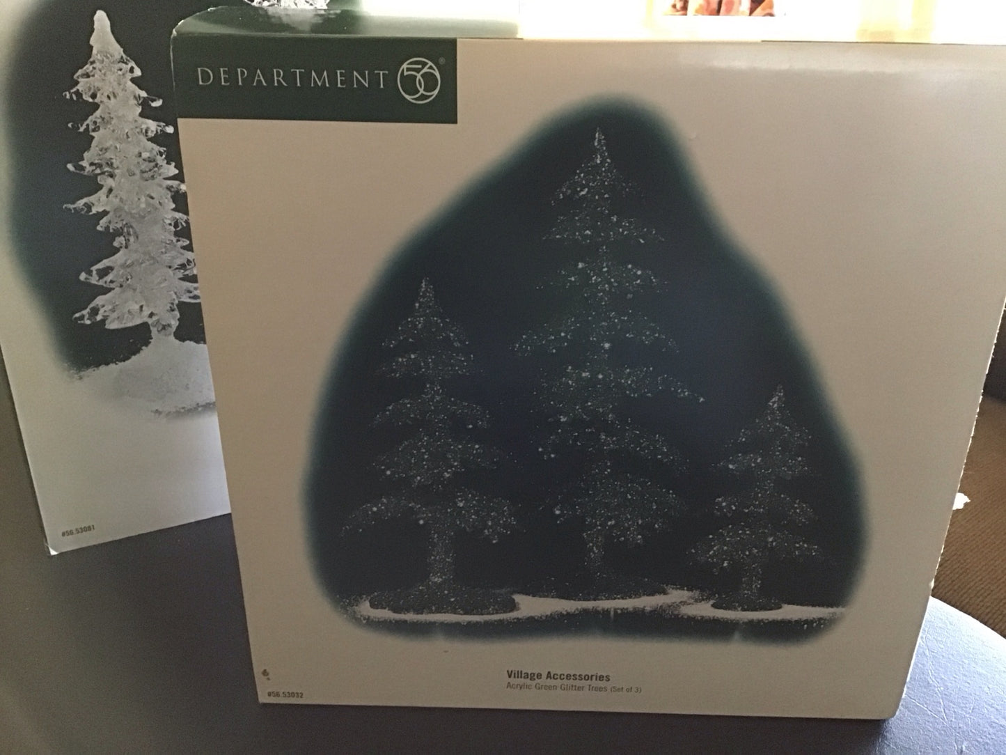 Acrylic Green Glitter Trees (set Of 3)