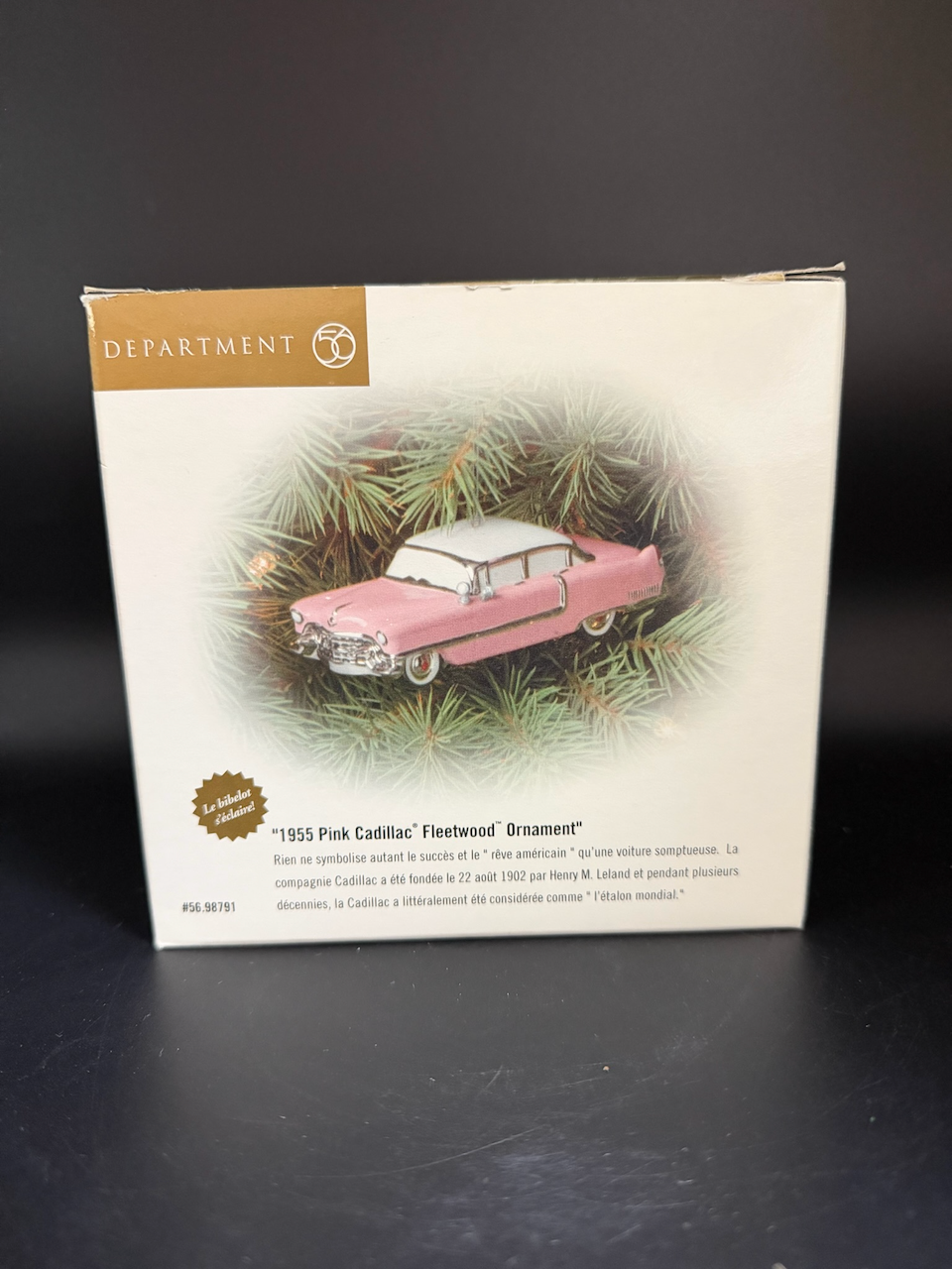 1955 Pink Cadillac Fleetwood Ornament