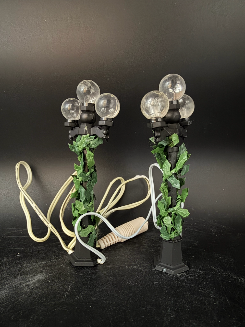 Holly-Covered Lampposts
