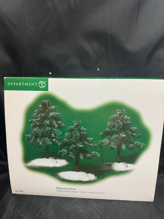 Village Frosted Spruce - Small (set Of 3)