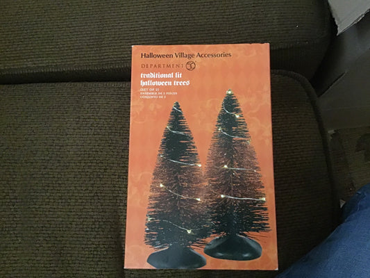 Traditional Lit Halloween Trees
