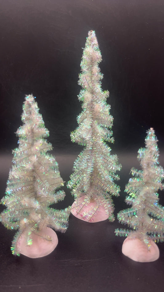 Classic Tinsel Trees - White