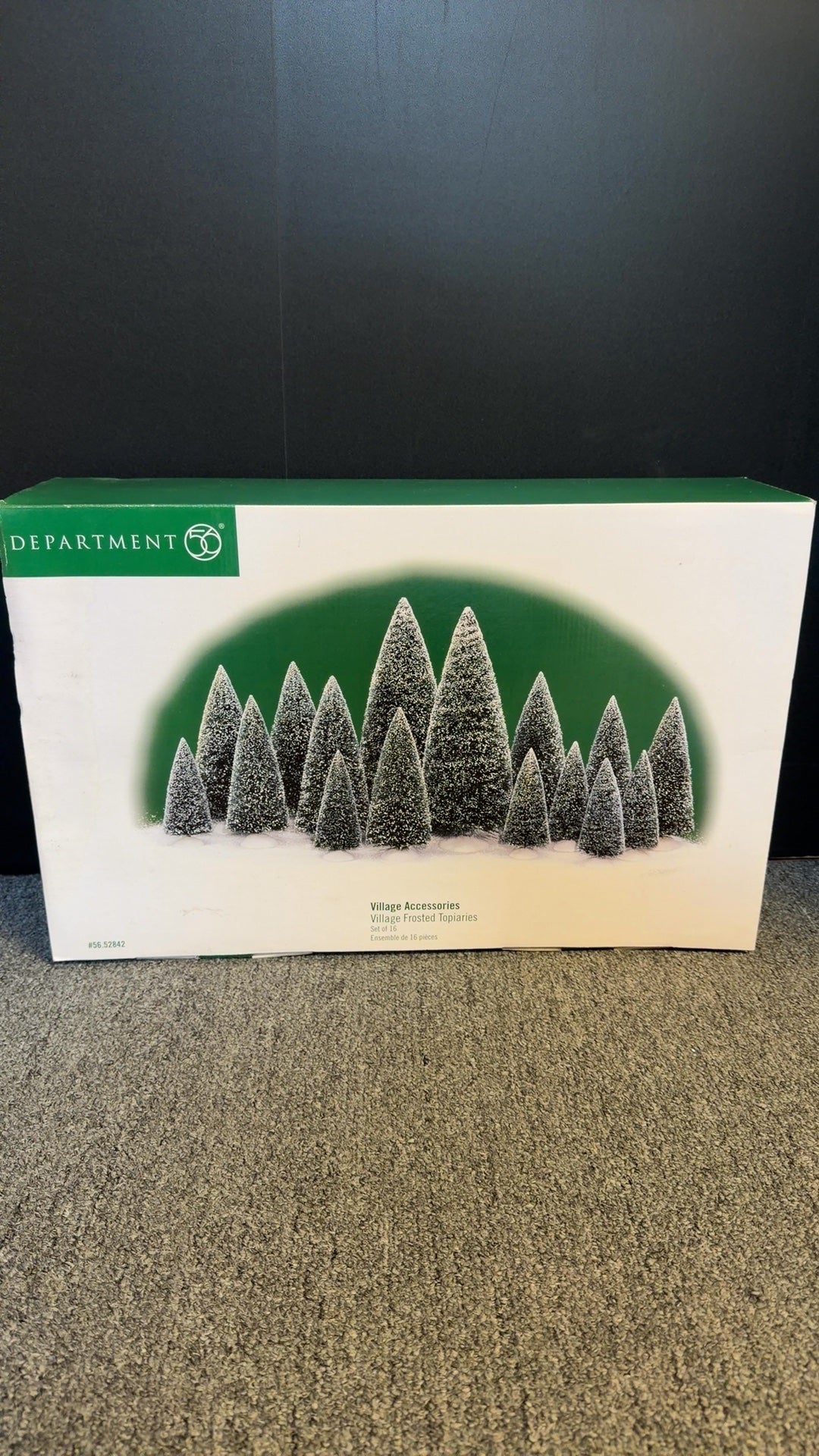 Village Frosted Topiaries set of 16