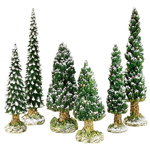 Snowy Evergreens Set Of 6, Medium