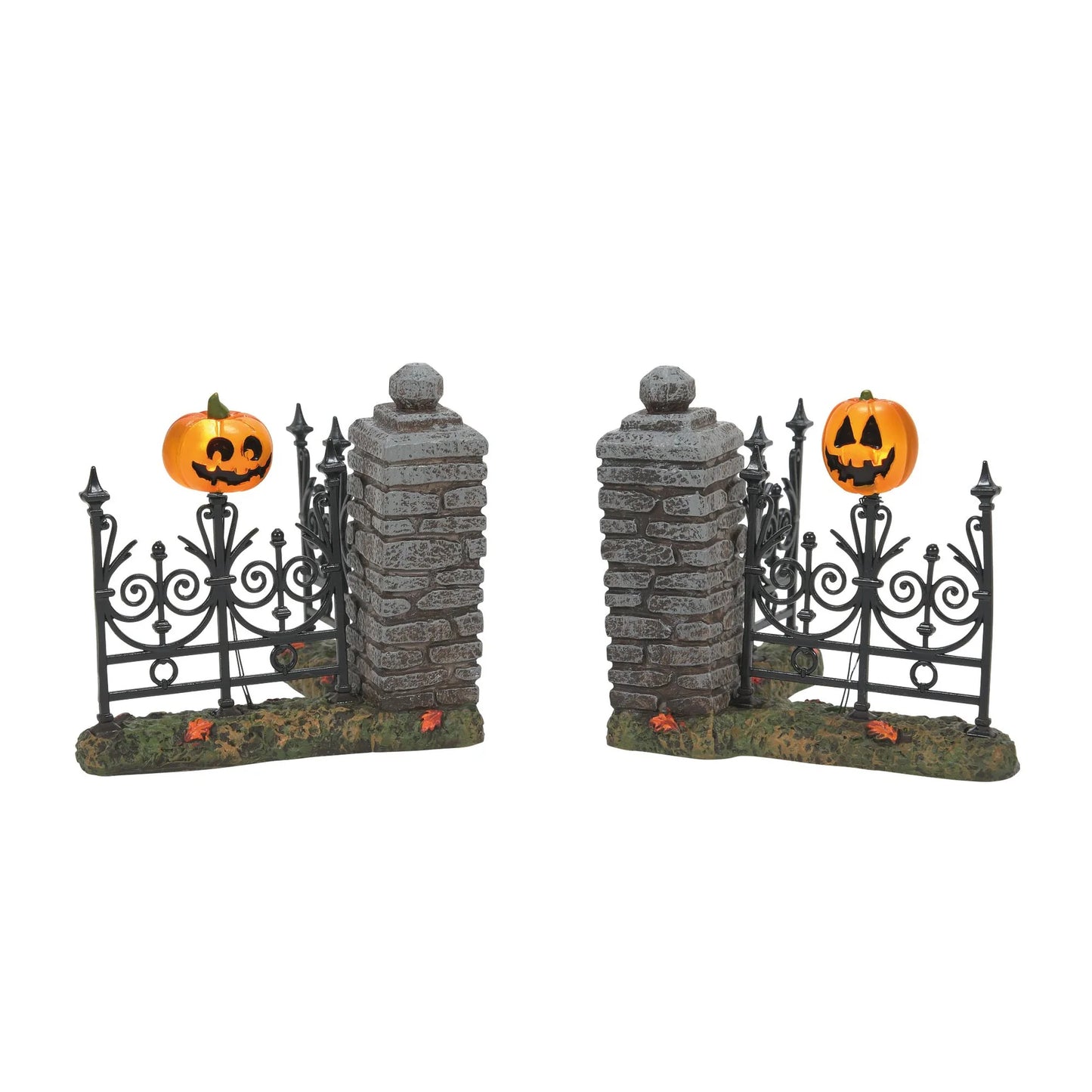 Jack-o-lantern Lit Fence Corners