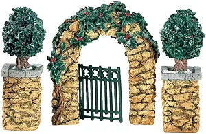 Stone Corner Posts With Holly Tree And Stone Archway