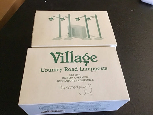 Country Road Lampposts Set Of 4 Battery Operated