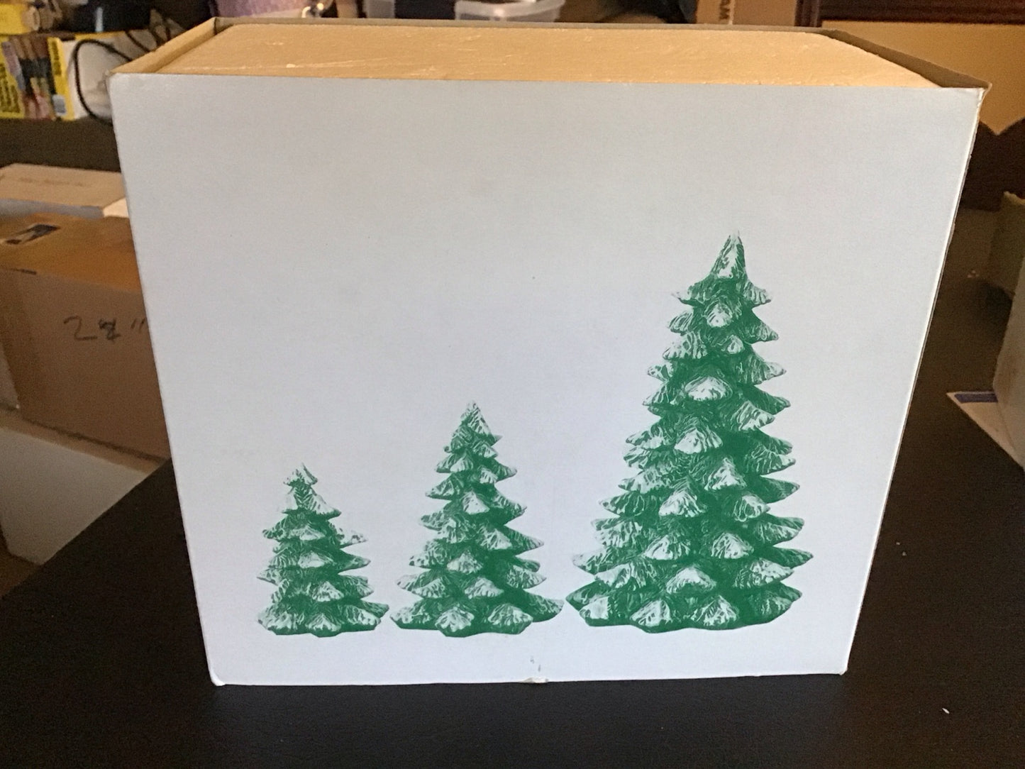 Evergreen Trees Cold Cast Porcelain Set Of 3