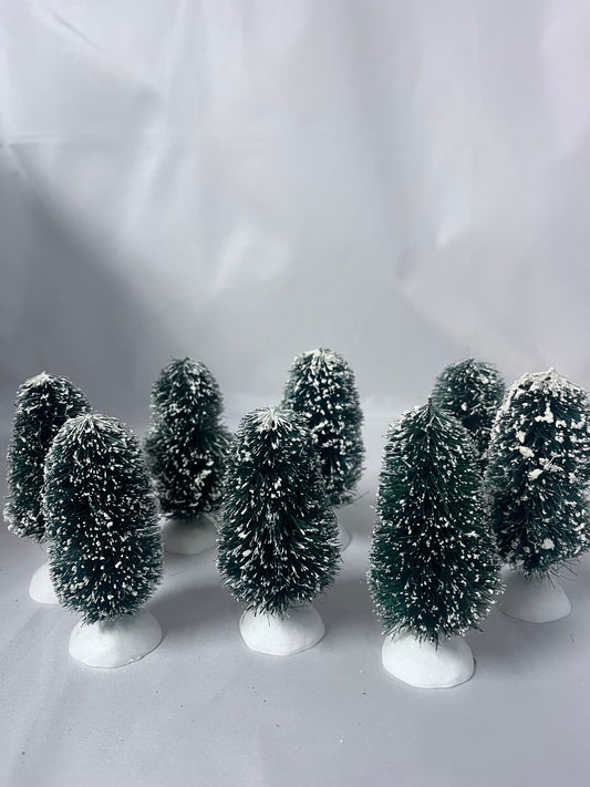 Frosted Topiary Trees- Set of 8 Pieces