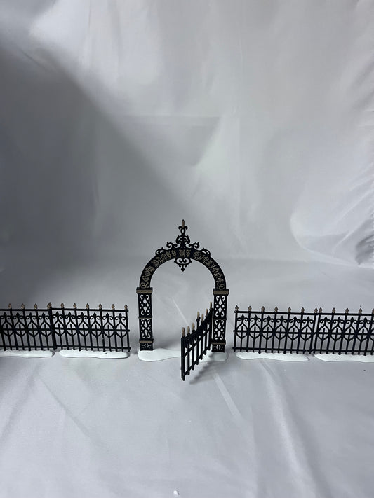 Victorian Wrought Iron Fence And Gate Set Of 5