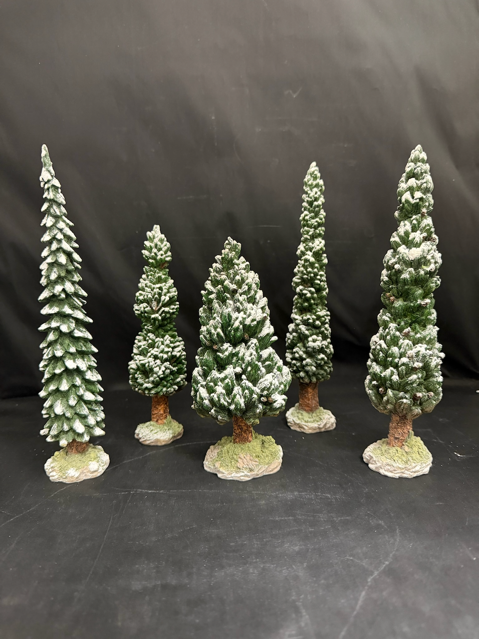 Snowy Evergreens Set Of 5, Large