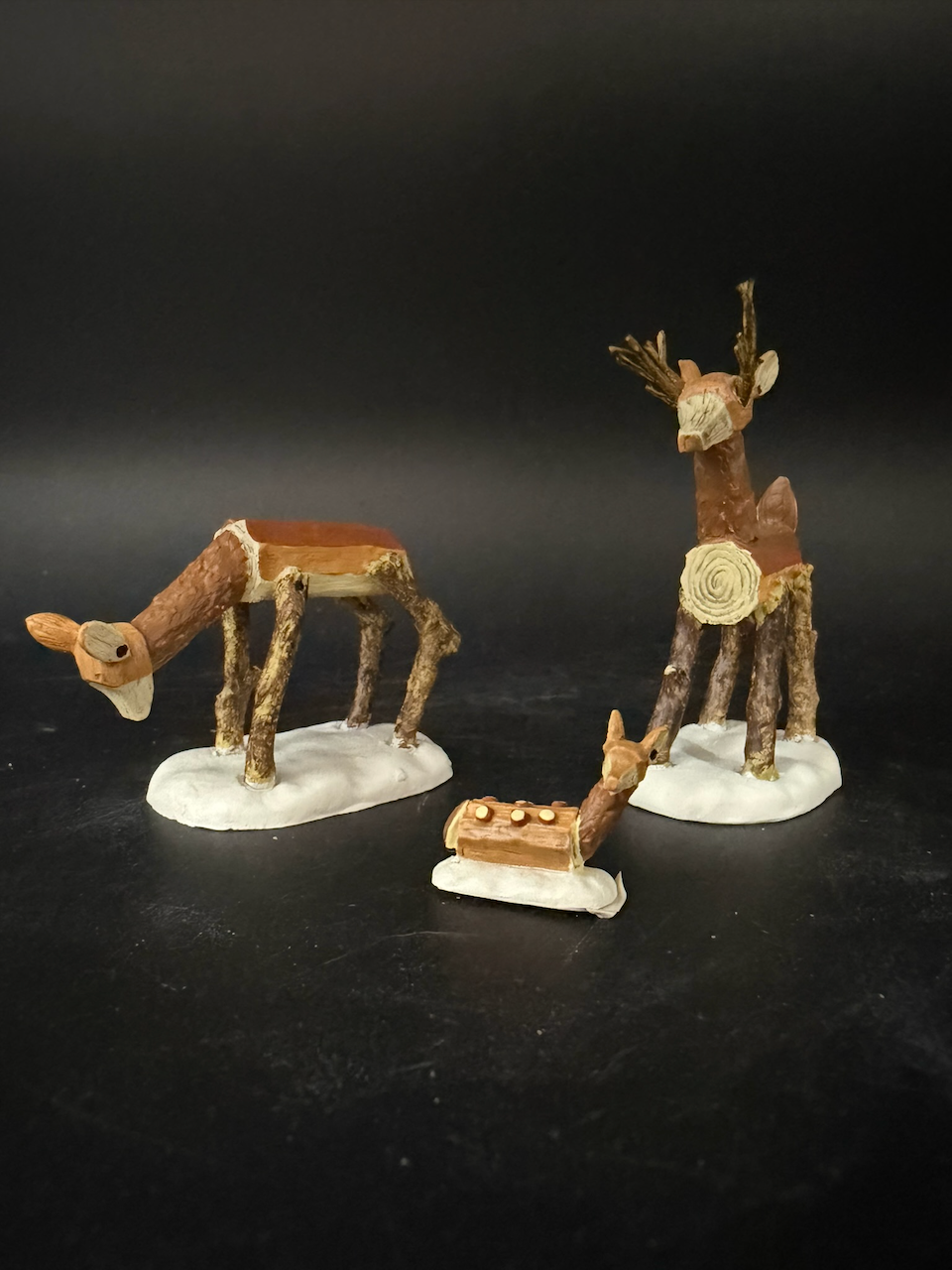 Wooden Deer Family