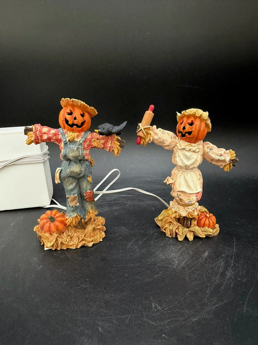 Lighted Halloween Scarecrows