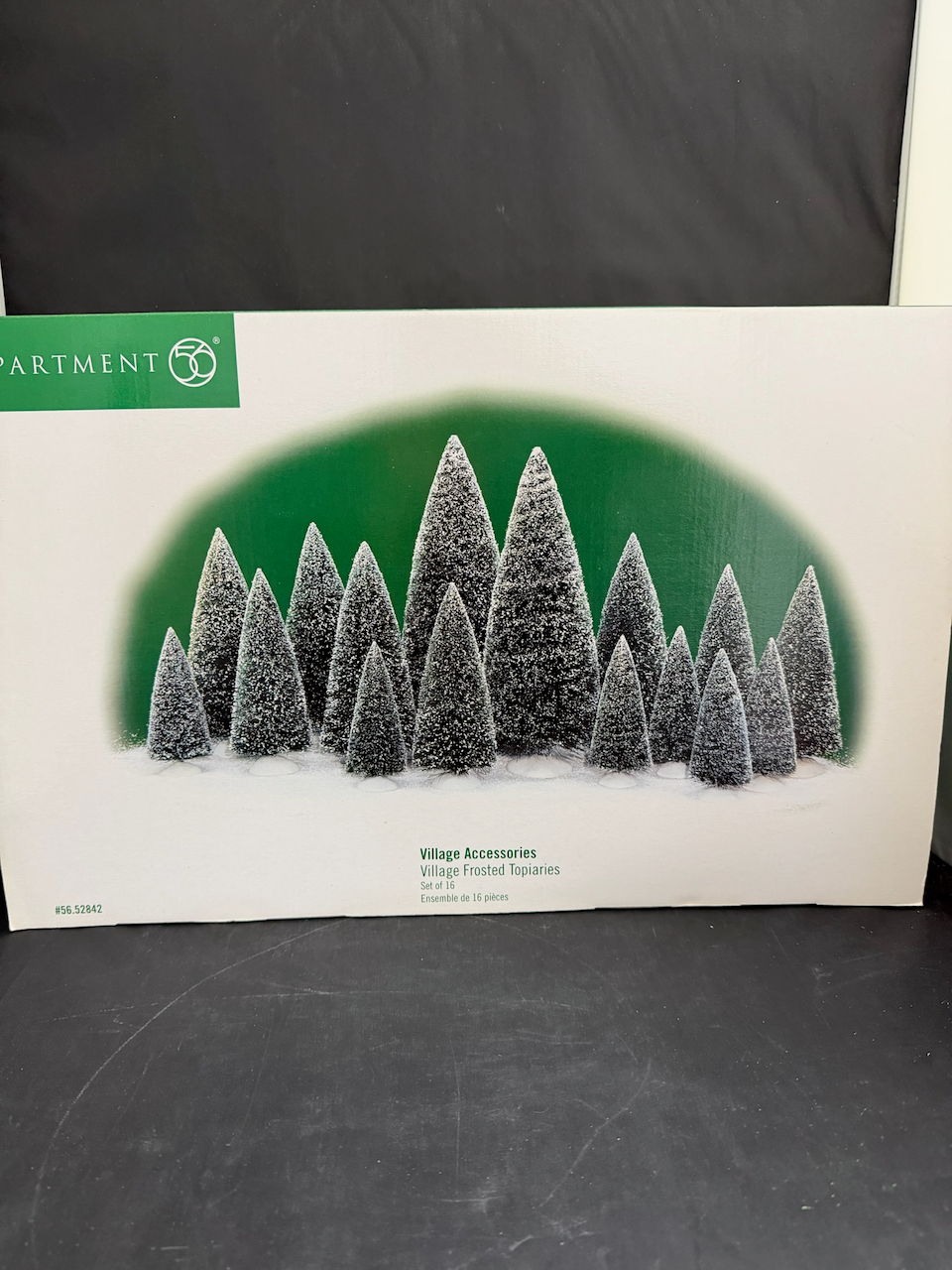 Village Frosted Topiaries - Set of 16