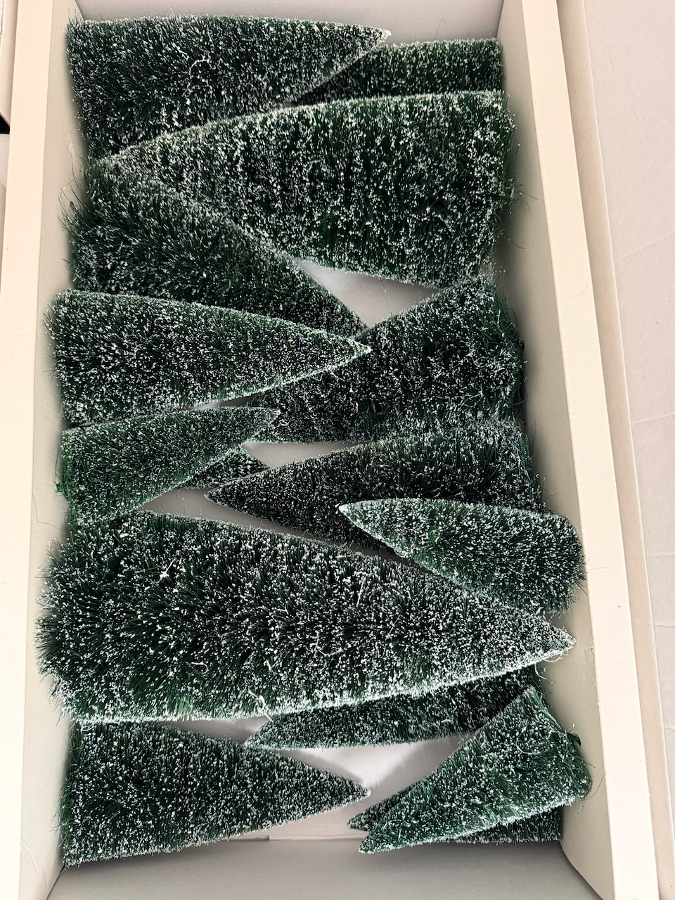 Village Frosted Topiaries - Set of 16