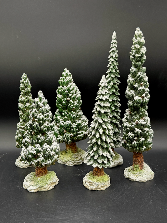 Snowy Evergreens Set Of 6, Medium
