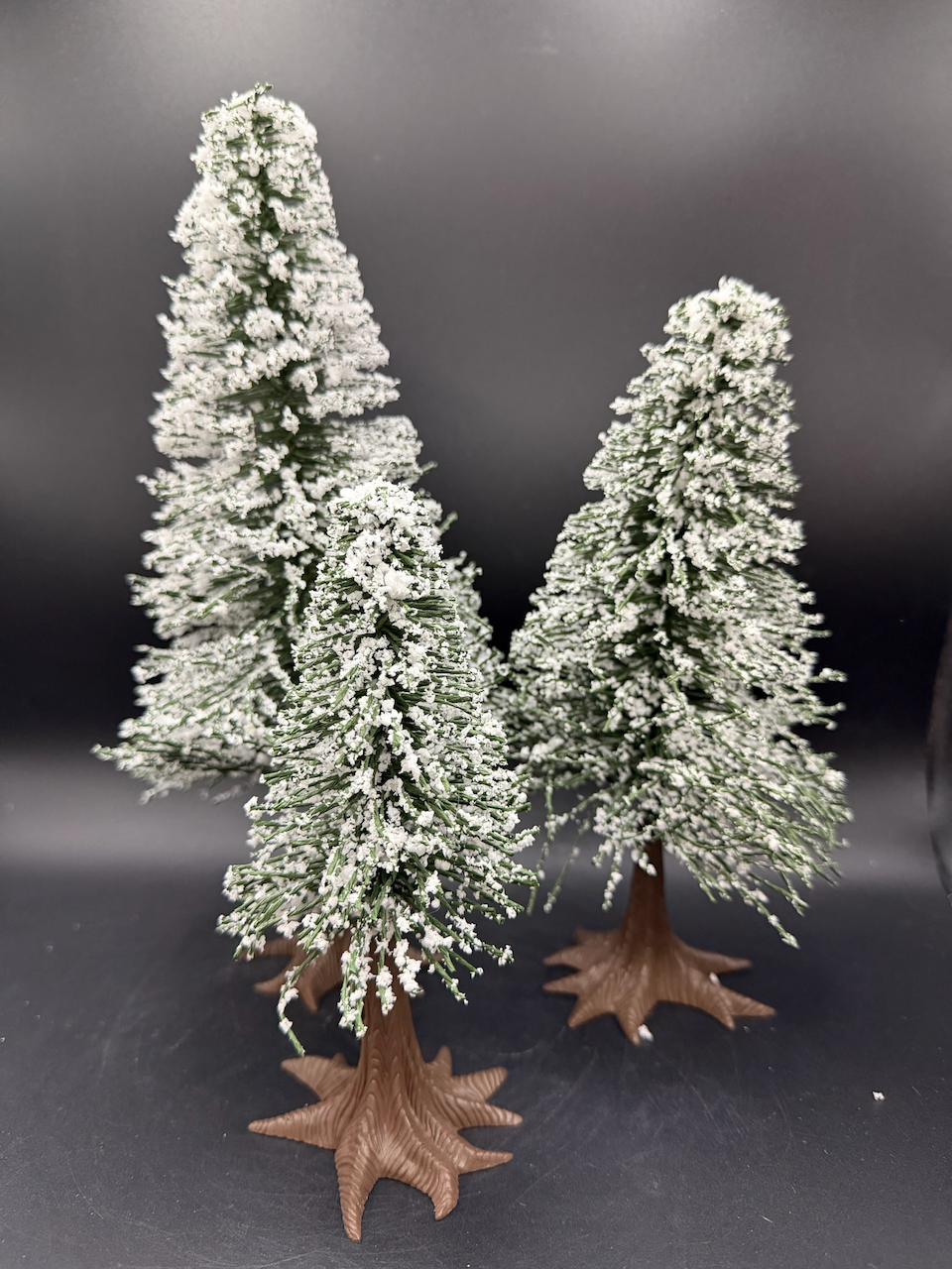 Village Frosted Norway Pines - Set of 3