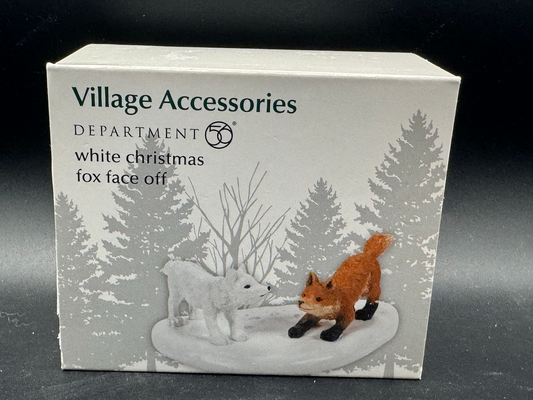 White Christmas Fox Face Off