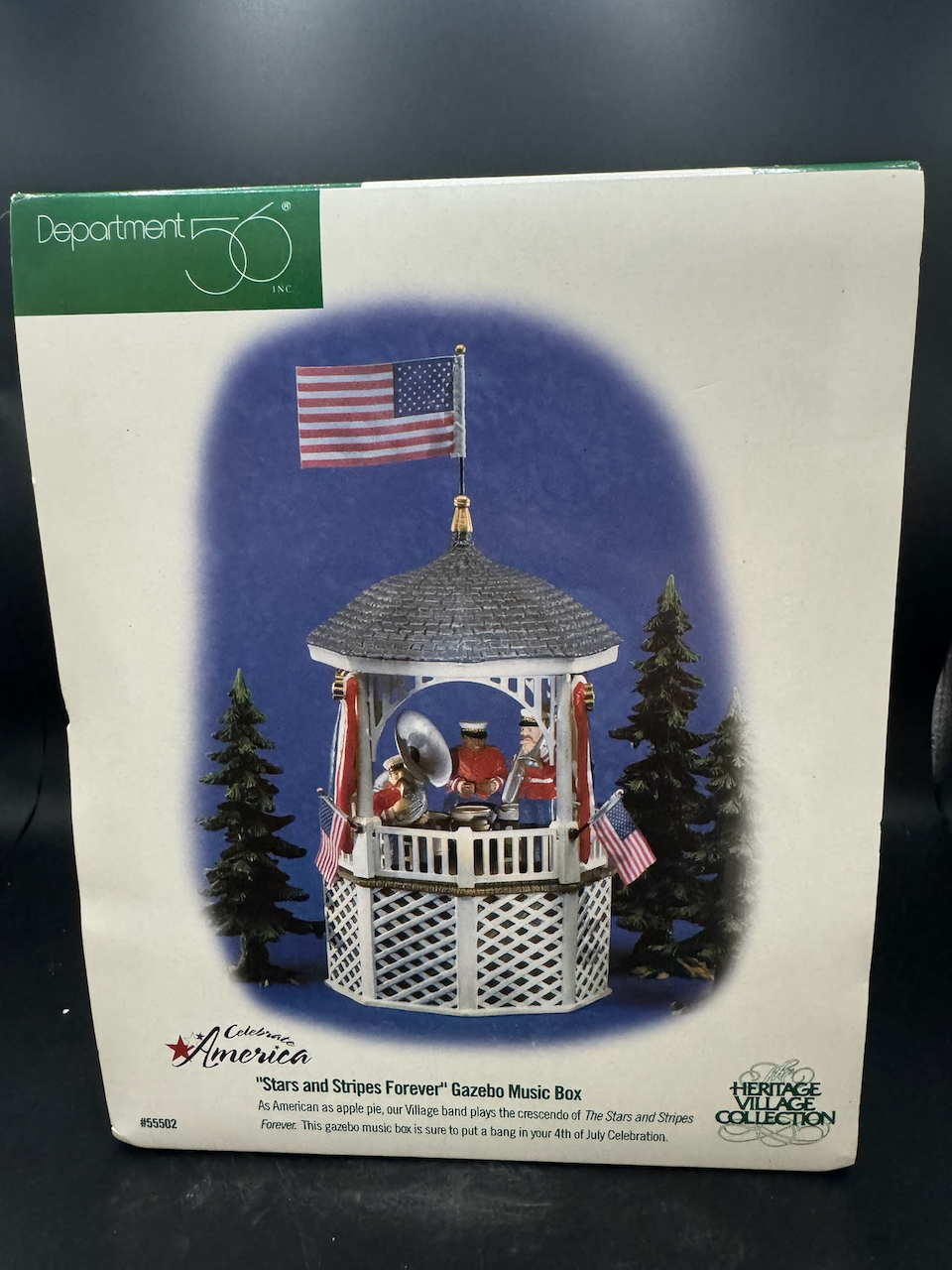 Stars And Stripes Forever Gazebo Music Box - Read Description