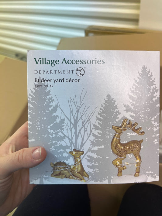 Lit Deer Yard Decor