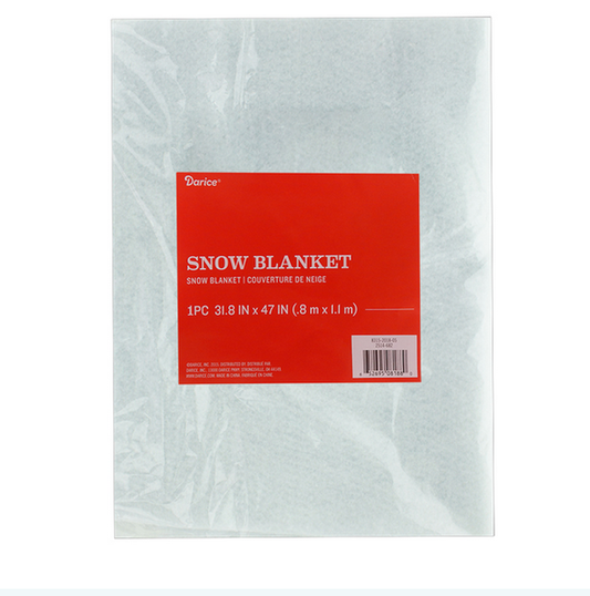 Artificial White Soft Snow Felt Blanket - 47" x 31-7/8"