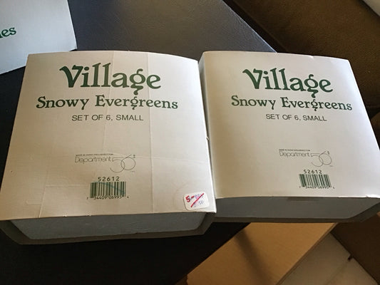 Snowy Evergreens Set Of 6, Small